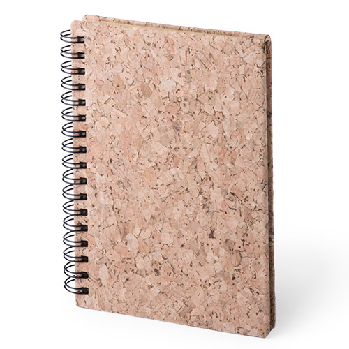 Ring binder notebook made of cork